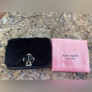 Kate Spade Nicola Faux Fur Twistlock Chain Wallet